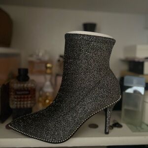Coach Black Glitter Heeled Boots